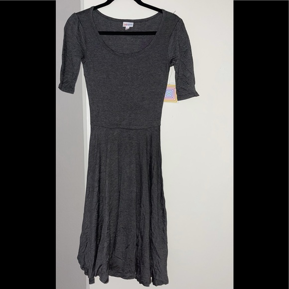 NWT✨LuLaRoe Nicole Solid Gray Dress - Picture 5 of 6